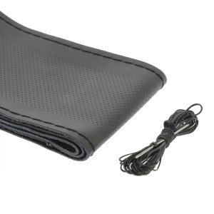COUVRE VOLANT NOIR CUIR A LACET NOIR 37-39 CM