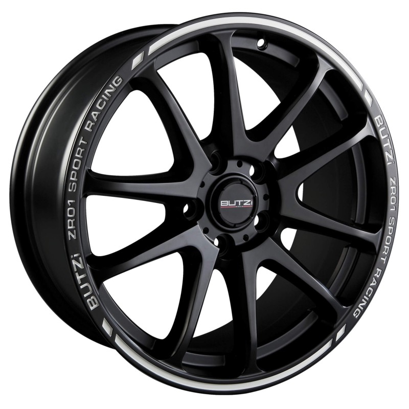ZR01 NOIR MAT LISERET BLANC 7,5X18 4X100 ET35 CB67.1