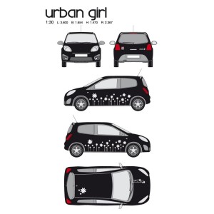 CAR DECO KIT URBAN GIRL-1 M BLANC