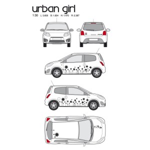 CAR DECO KIT URBAN GIRL-1 M NOIR