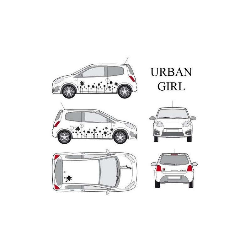 CAR DECO KIT URBAN GIRL-1 S NOIR