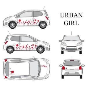 CAR DECO KIT URBAN GIRL-1 S ROUGE