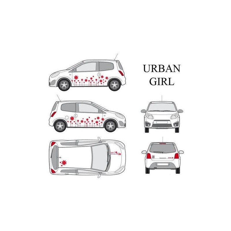 CAR DECO KIT URBAN GIRL-1 S ROUGE