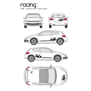 CAR DECO KIT RACING 1 M NOIR