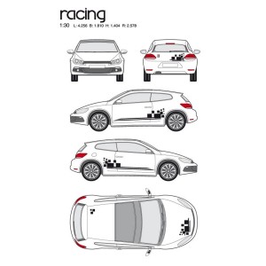 CAR DECO KIT RACING 1 M NOIR