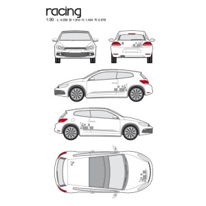 CAR DECO KIT RACING 1 M ARGENT