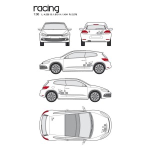 CAR DECO KIT RACING 1 M ARGENT