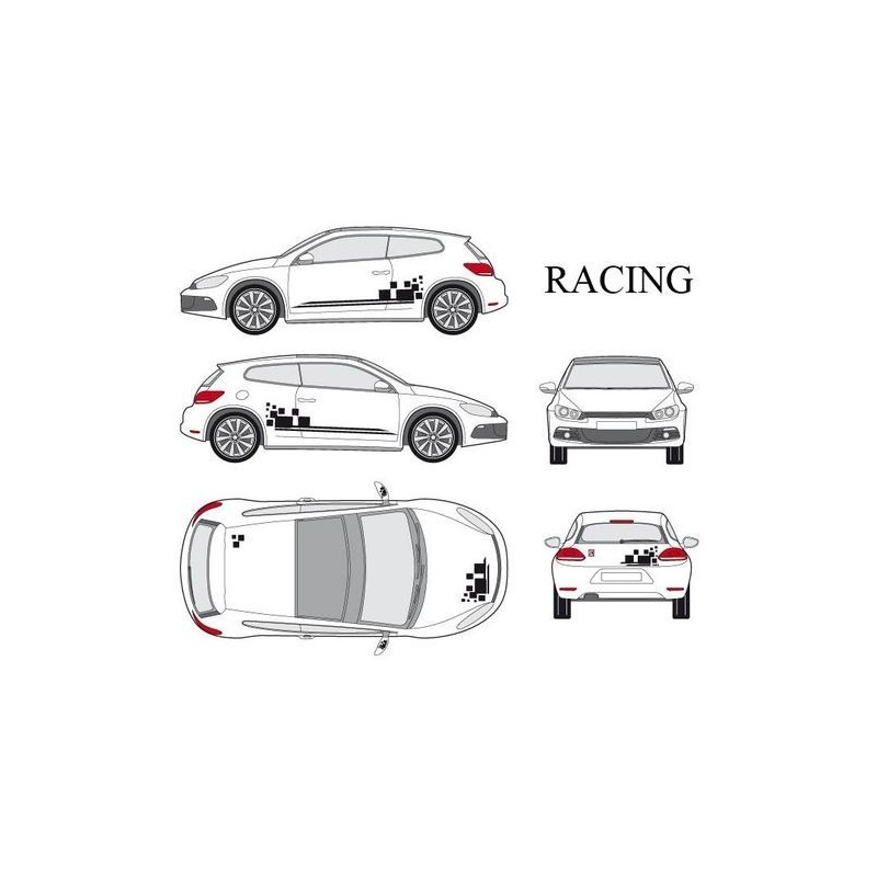 CAR DECO KIT RACING 1 S NOIR