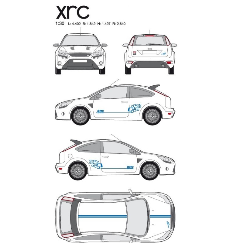 CAR DECO KIT RACING XRC M BLEU