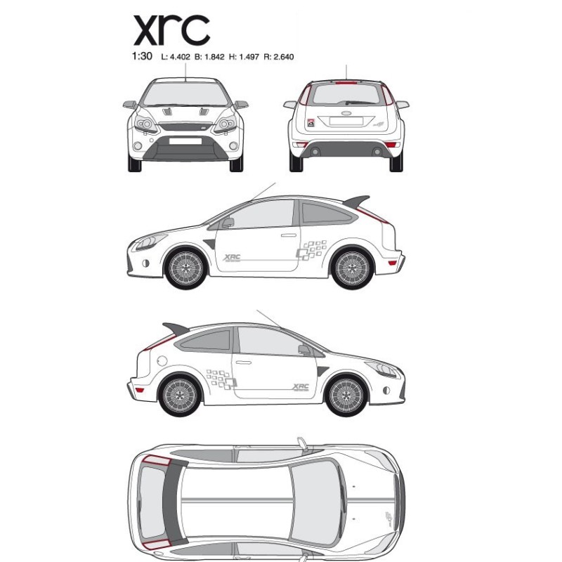 CAR DECO KIT RACING XRC M ARGENT