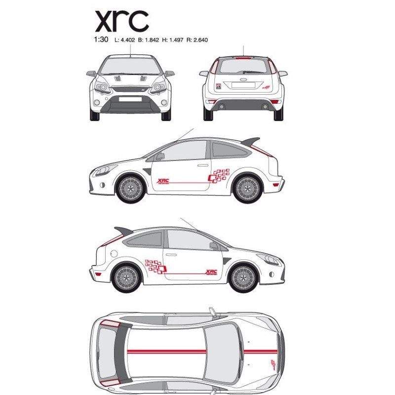 CAR DECO KIT RACING XRC M ROUGE
