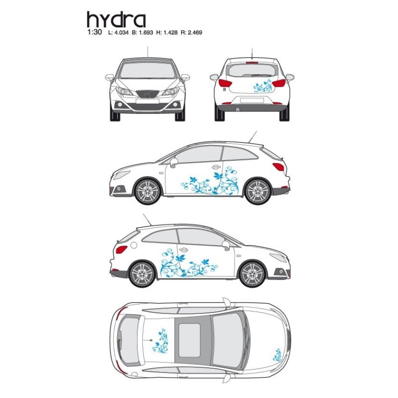 CAR DECO KIT HYDRA M BLEU