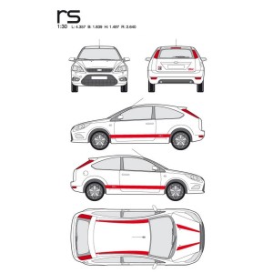 CAR DECO KIT RS M ROUGE