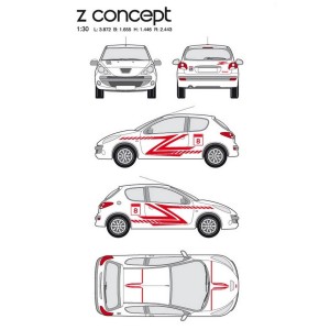 CAR DECO KIT Z CONCEPT  M ROUGE-FDS