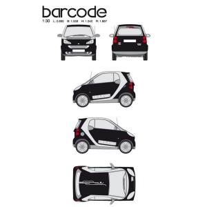 CAR DECO KIT BAR CODE TAILLE M BLANC-FDS