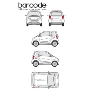 CAR DECO KIT BAR CODE TAILLE S ARGENT-FDS