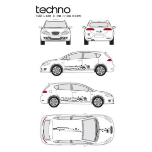 CAR DECO KIT TECHNO TAILLE M ARGENT-FDS