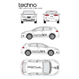 CAR DECO KIT TECHNO TAILLE S NOIR-FDS