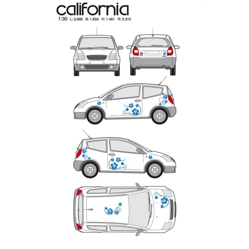 CAR DECO KIT CALIFORNIA TAILLE M BLEU