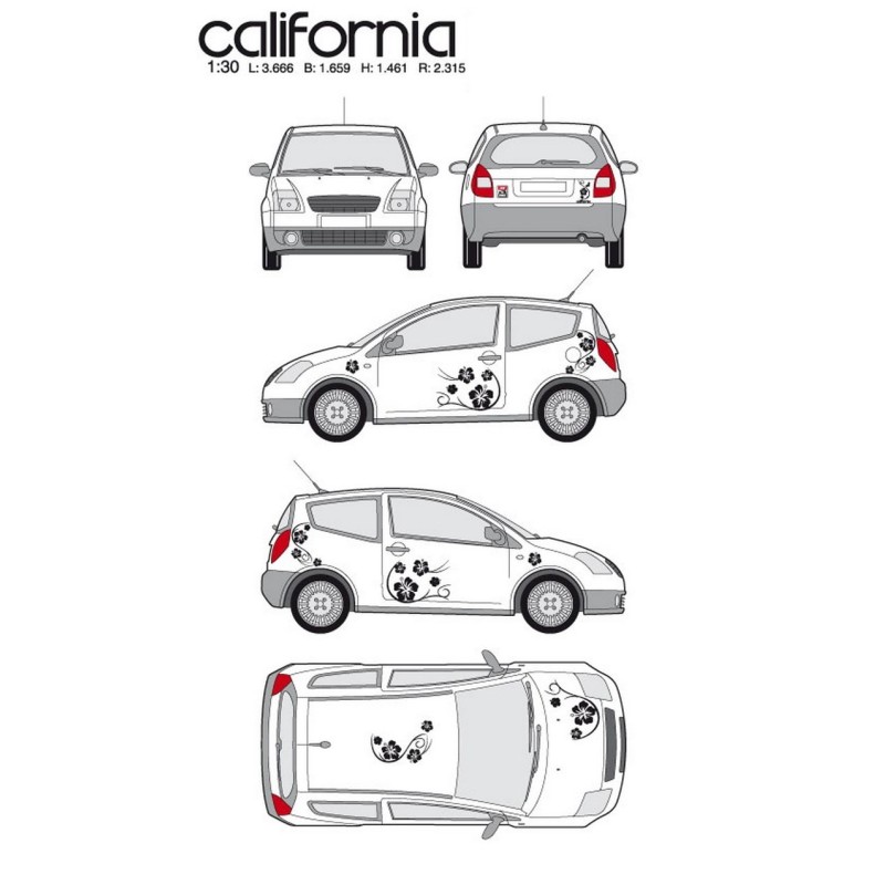 CAR DECO KIT  CALIFORNIA TAILLE M NOIR