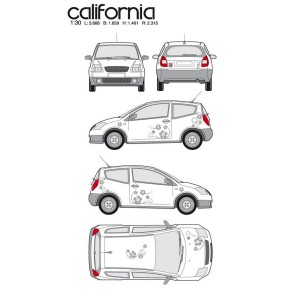CAR DECO KIT CALIFORNIA TAILLE M ARGENT