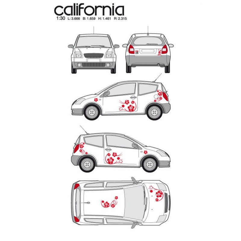 CAR DECO KIT  CALIFORNIA TAILLE M ROUGE