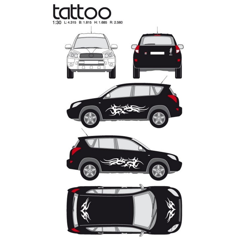CAR DECO KIT TATOO TAILLE M BLANC-FDS