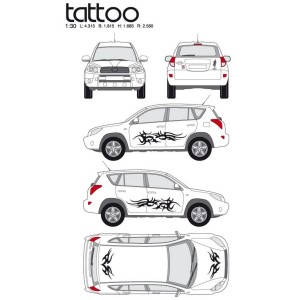 CAR DECO KIT TATOO TAILLE S NOIR-FDS