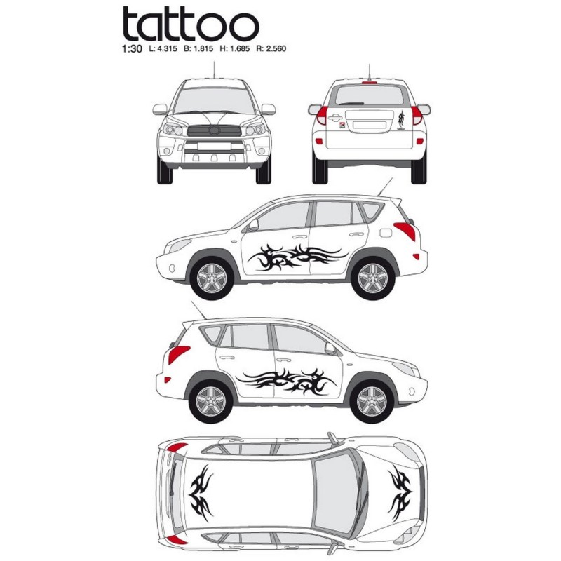 CAR DECO KIT TATOO TAILLE S NOIR-FDS