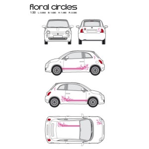CAR DECO KIT FLORAL CIRCLE TAILLE M ROSE-FDS