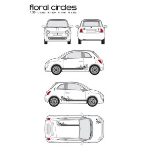 CAR DECO KIT FLORAL CIRCLE TAILLE M NOIR-FDS