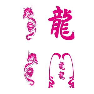 CAR DECO ELEMENT DRAGON ROSE -FDS