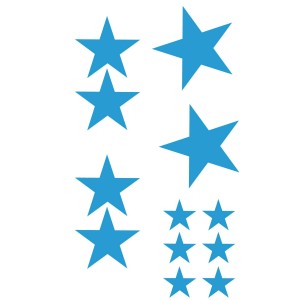 CAR DECO ELEMENT STARS BLEU
