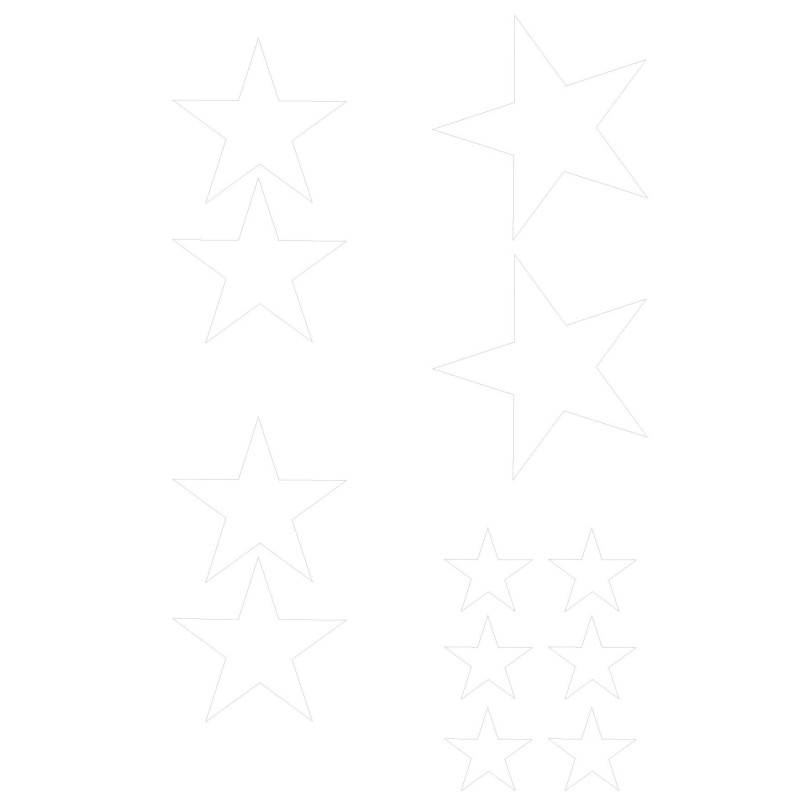 CAR DECO ELEMENT STARS BLANC