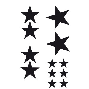 CAR DECO ELEMENT STARS NOIR