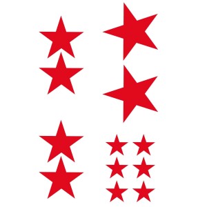 CAR DECO ELEMENT STARS ROUGE