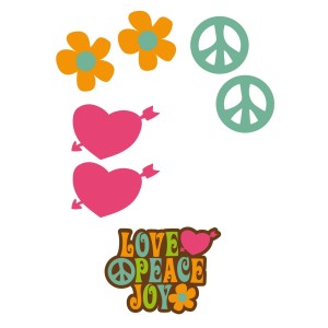 CAR DECO ELEMENT LOVE&PEACE FULL COLOR