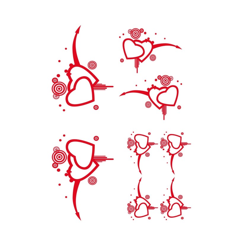 CAR DECO ELEMENT CORAZONES ROUGE
