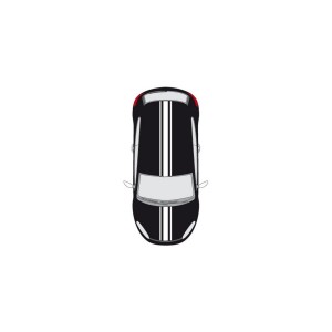CAR DECO RACING TRIPLE BANDE BLANC -FDS