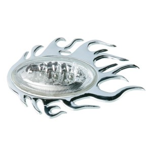 EMBLEME CHROME ENTOURAGE DE REPETITEURS FLAM PEUG/CITRO 2PCES -FDS