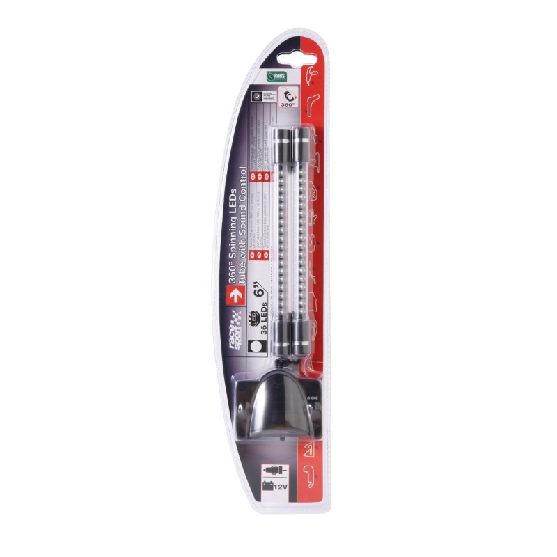 TUBE NEON 36 LEDS 6" ORIENTABLE A 360-¦ BLANC 2PCS - IEF