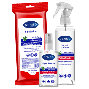 LINGETTES DESINFECTANTES SENSO CARE - 40u - DISPLAY 12 SACHETS - SCT