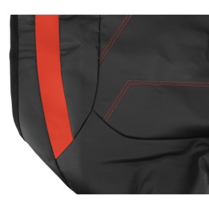 HOUSSES DE SIEGE NAPLES 12 PCS NOIR SURPIQURES ROUGE