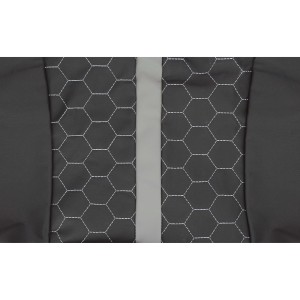HOUSSES DE SIEGE AVANT MILAN 4PCS NOIR SURPIQURE GRISES