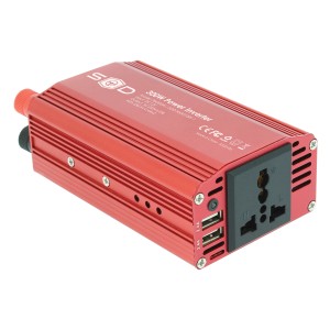 CONVERTISSEUR 12V/230V 300W+USB 2.4A*2+PINCES CROCODILES+CABLE 12V