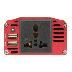 CONVERTISSEUR 12V/230V 300W+USB 2.4A*2+PINCES CROCODILES+CABLE 12V