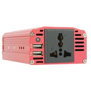 CONVERTISSEUR 12V/230V 300W+USB 2.4A*2+PINCES CROCODILES+CABLE 12V