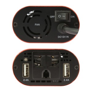 CONVERTISSEUR 12V/230V 150W+USB 2.4A*2+CABLE 12V