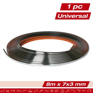 BANDE CHROMEE SOUPLE AUTOCOLLANTE 8MX7MM
