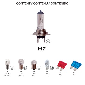 COFFRET AMPOULES HOMOLOGUES 12V H7